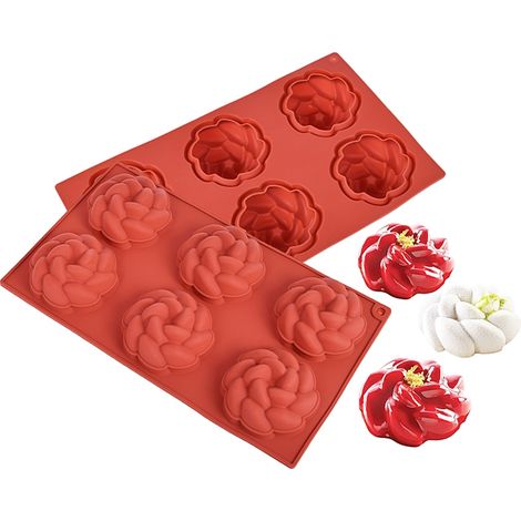 Silikonform für einteilige Blüten, 6 Mulden (1/3)