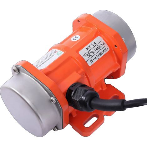 Motor vibratorio, 40 W de potencia, 220 V de voltaje, 0,18 A de corriente, 3000 RPM de velocidad, resistente al agua (IP65). (1/5)