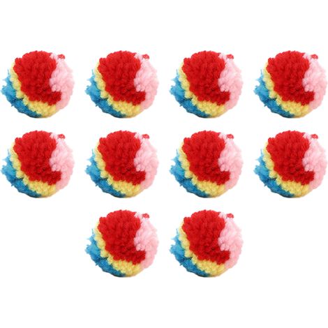 Lot de 10 jouets colorés pour chatons chassant une boule de laine. Les animaux adorent jouer avec de petits cadeaux.