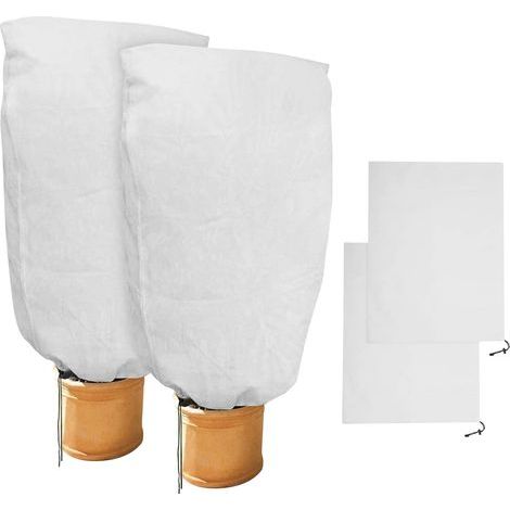 2 Pièces de Protection Hivernale pour Plantes Protection Hivernale pour Sacs de Plantes en Pot, Blanc, Solide, 100 x 80 cm (1/4)