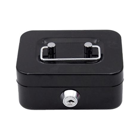 Tirelire avec cadenas et clé, mini-boîte à monnaie portable et verrouillable, serrure de sécurité, compartiment sécurisé, boîte à monnaie, boîte de rangement pour la monnaie, noire (1/4)