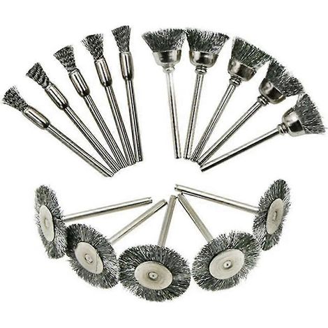 Ensemble de 60 brosses métalliques argentées, roue antirouille avec manche, accessoires de polissage pour éliminer la rouille. (1/5)