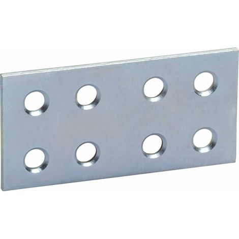 PIASTRINA ZINCATO DRITTA 8 FORI CM.8. Prezzo per 1 pezzo.