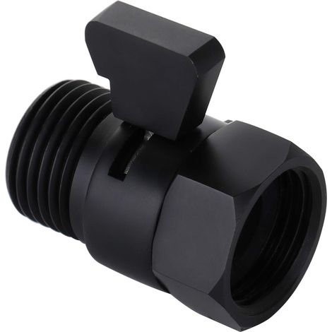 (Mattschwarz) Wasserdurchflussregelventil, Absperrventil für Handbrausen aus gebürstetem Nickel, einstellbares Absperrventil für Wasserdruck, G1/2-Standardanschluss aus Messing