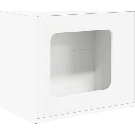 Niche pour chat blanche, 51 x 30 x 42 cm, bois composite