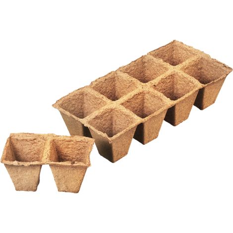 Sunflower FLOR79125 Set da 24 Vasetti, Biodegradabili, Quadrati, 6 cm (1/5)
