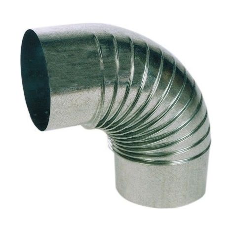 Codo Tubo Estufa 90º 100 Mm Rizado Acero Galvanizado Exojo