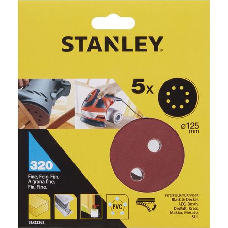 5 Discos ø 125 mm. Para lijadora rotorbital. Grano 320  STY-STA32262-XJ