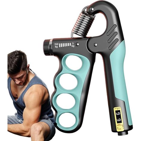Renforcement de la poignée réglable pour le renforcement musculaire des doigts avec comptage intelligent Bleu (1/5)
