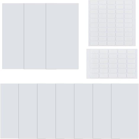 10 Plaque Vierge Plate en Plastique de 7.6x3.6cm avec 80 Rubans Adhésifs Double Face Plaque de Couverture Anti Poussière Rectangulaire Plaque Vierge Givrée (1/5)