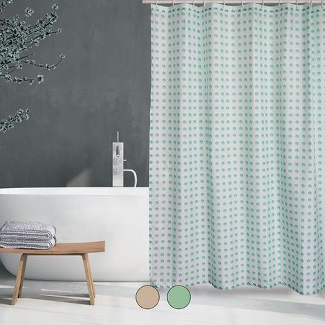 TENDA PER DOCCIA IN TESSUTO POLIESTERE CAMBERRA- cm 180x200 Verde- SPIRE- pezzi 1