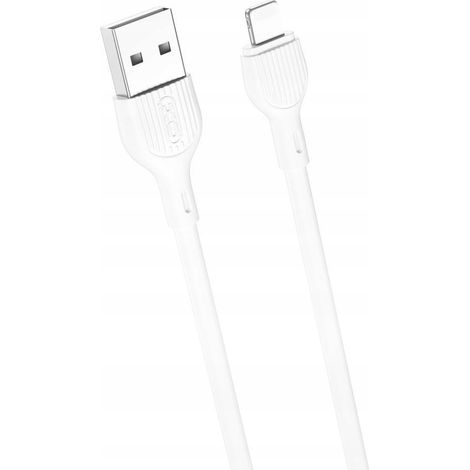 Cable USB-Lightning XO NB200 de 2,0 m y 2,1 A, color blanco (1/2)