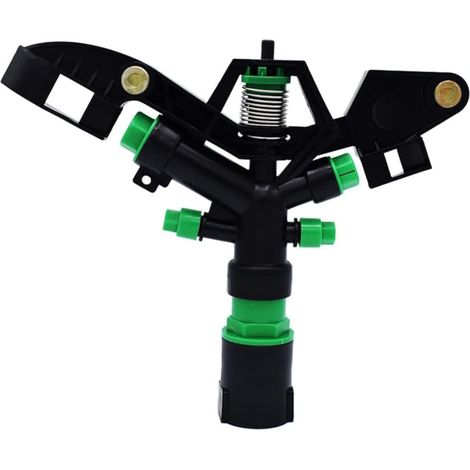 360° Rotating Impact Sprinkler Head with 4 Sprinkler Nozzles Automatic Sprinkler for Garden Hose Connector 1" (1/5)