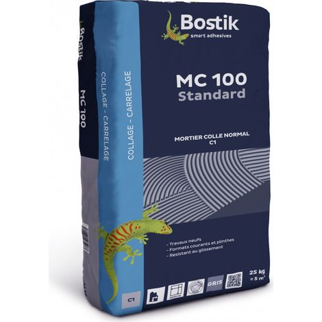 Bostik – Mortier-colle standard blanc 25 kg – Colle multi-usage pour carrelages et dalles – Adhérence optimale pour chantiers humides