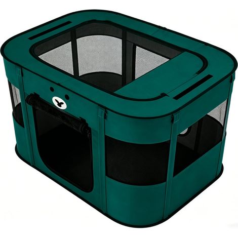 Niche pour Chien 70x55x45cm Parc pour Animaux Pliable Rectangle Salle de Livraison Nid de Chat Cabane pour Chat Maison pour Chiot Chenil fermé Tente pour Animaux (Vert Paon) (1/5)