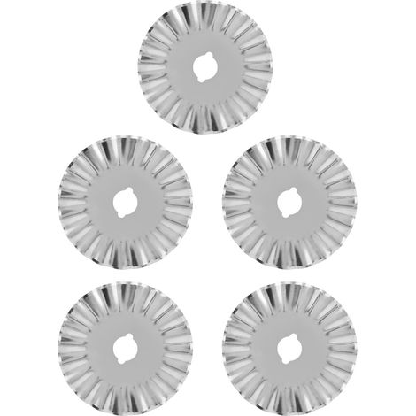 Lot de 5 lames de couteau à découper le tissu, le papier et le tissu, pour machine à coudre ou machine à découper, avec rouleau de coupe et fil ondulé de 45 mm. (1/5)