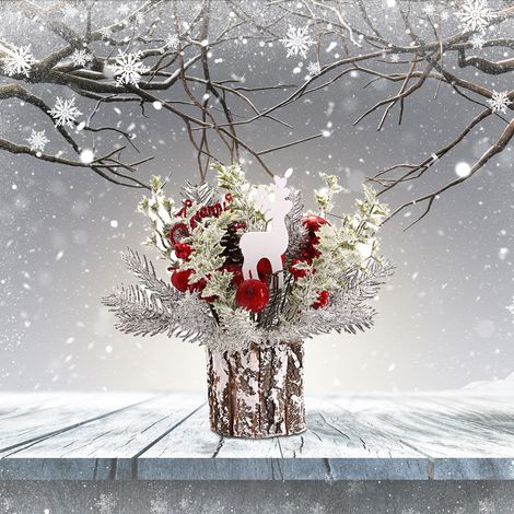 35 cm großer, beflockter Tannenzapfen als Weihnachtsbaumschmuck, ein Miniatur-Weihnachtsbaum für die Inneneinrichtung, Schaufenster und Büros. (1/5)