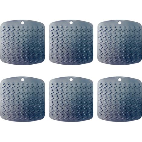 Lot de 6 dessous de plat en silicone antidérapants et résistants à la chaleur, pour plats, casseroles et poêles chauds (noir). (1/5)