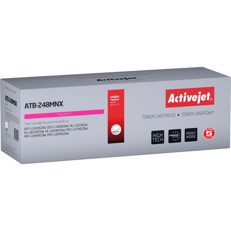 Toner Activejet ATB-248MNX pour imprimantes Brother  remplace le toner Brother TN248XLM  qualité supérieure  2 300 pages  magenta.