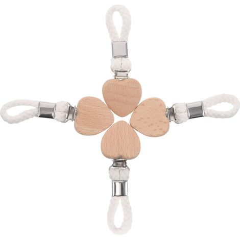 Pinces à Serviettes de Bain Design Décoratif en Métal Lot de 4 avec Corde Tressée Beige et Installation sans Perçage, Cuisine Salle de Bain (1/5)