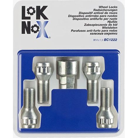 4 VIS ANTIVOL LOKNOX M14X1.5/ 60°/ LONG. 28.5MM/ Ø17/19MM