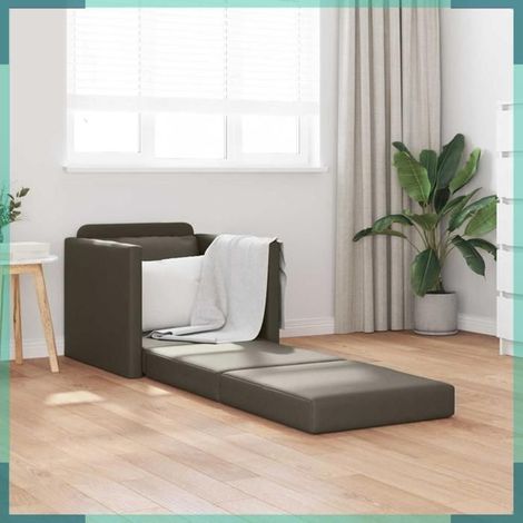 4106632 Canapé-Lit 60cm Gris Simili cuir (1/5)