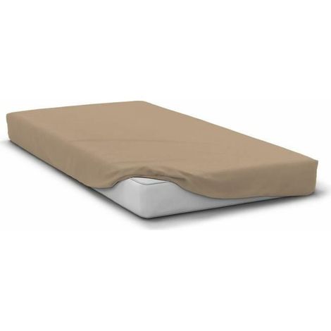 Lenzuolo con angoli aderenti HOME LINGE PASSION Beige Matrimoniale 160 x 200 + 30 cm (1/4)