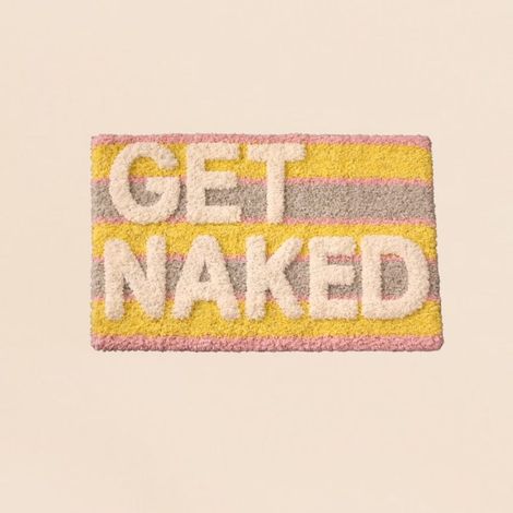 Tapis de bain en coton rayé "Get Naked" 50x80cm (1/5)