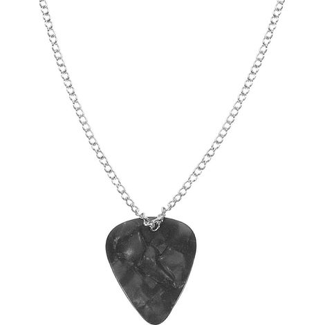 Collier médiator en acier inoxydable, pendentif médiator de guitare et de basse.-3x2.5cm-Black (1/2)