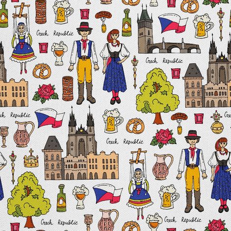 Telas decorativas para exteriores Oxford - Motivo de la República Checa (1/5)