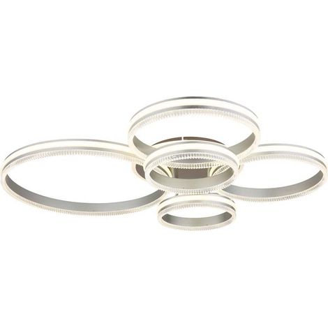 Plafonnier LED Salon Métal noir chromé intensité lumineuse variable Télécommande L 114 cm (1/5)
