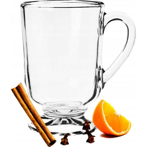 Vaso de té transparente Allo de 300 ml con asa (1/2)
