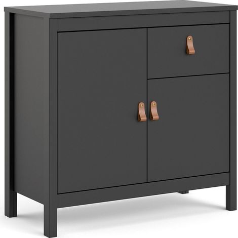 Credenza 82x79 h cm nero opaco con un cassetto e due ante - Cascina (1/5)