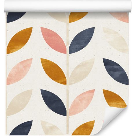 Papel pintado con hojas pintadas de estilo retro para salón y dormitorio, 50x1000 cm. (1/5)