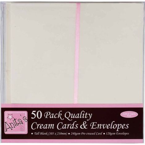 Set DL-Umschläge und Karten Creme 50-tlg.