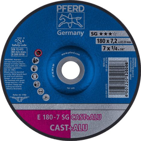 PFERD Schruppscheibe E 180x7,2x22,23 mm Leistungslinie SG CAST+ALU für Guss/Alu (1/5)