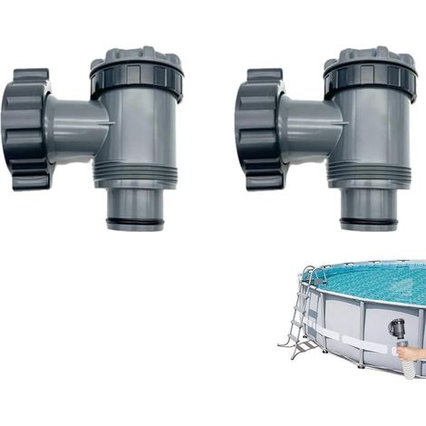 2er-Pack In-tex Pool-Absperrventil – Kolbenventil für oberirdische Pools – oberirdisches Pool-Ersatzventil – Verbindungsset für Hne-Mix, IN-TEX, BES-tway Pools