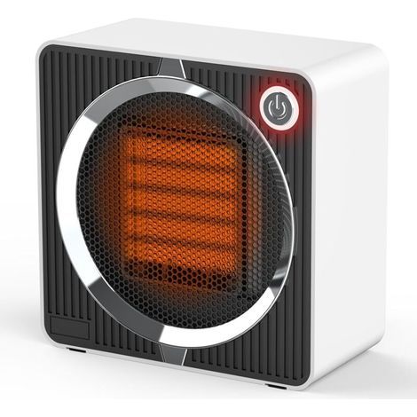 Chauffage d’appoint 500W, Radiateur Soufflant Céramique PTC, Mini Radiateur Electrique, Portable Silencieux, Sécurité Surchauffe/Anti-Basculement pour Salle de Bain et Petites Pièces