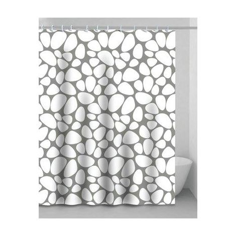 TENDA DOCCIA STONE  IN VINILE + ANELLI CM 240X200