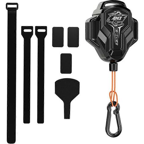 Corde de traction rétractable Enlee pour vélo avec crochet, forte tension, pour remorque VTT, noire. (1/5)