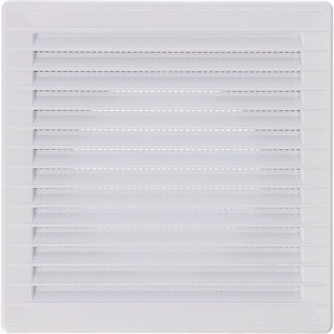 Griglia di ventilazione quadrata incassabile Ø10cm con zanzariera in ABS colore bianco 17x17x1cm EDM
