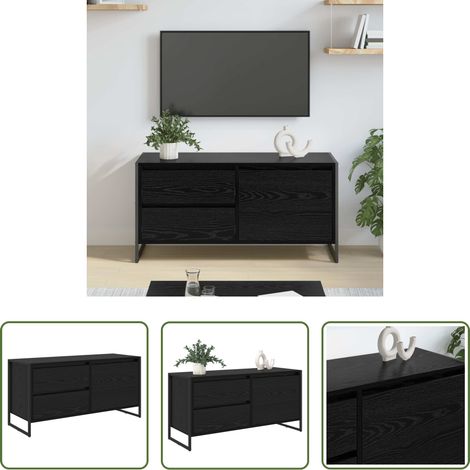 Meuble tv bois d'ingénierie - Meuble TV Chêne noir 100 x 36 x 49.5 cm Bois d'ingénierie (1/5)