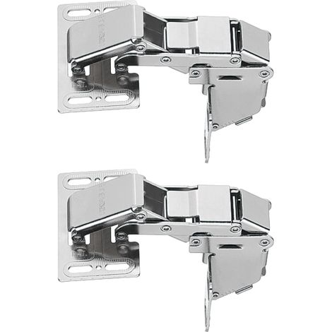 Cyclingcolors – Charnières relevants sans amortisseur – Lot de 2 – Charge max 2,1kg – Angle 90° – Pour couvercles 15-16mm – Acier nickelé