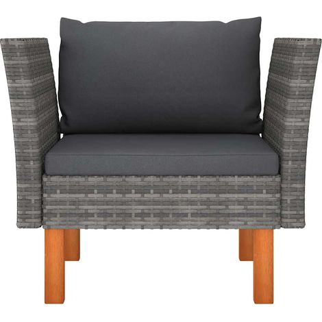 Maison Exclusive - Gartensofa Poly Rattan und Eukalyptus Massivho