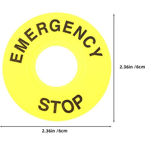 Autocollant 22 Mm Bouton de Signalisation Circulaire pour D'arrêt D'urgence Pvc Jaune, Lot de 8 Pièces, Haute Visibilité, Pose Facile pour Systèmes de Contrôle Industriels (1/5)