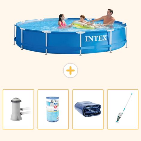 Intex Piscine Tubulaire Ronde - 366x76 cm - 5-pièces  S201 (1/5)
