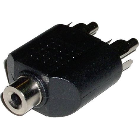 Adaptador audio RCA hembra a 2x RCA macho  Negro (1/4)