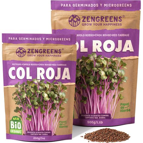 Semillas para germinar eco Col lombarda 200 g microgreens (1/5)