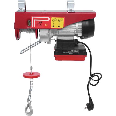 Cabrestante eléctrico, motor potente, control inalámbrico, rojo. (1/2)