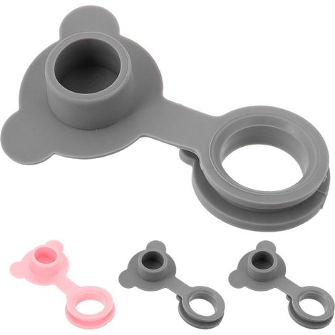 4 bouchons de lavabo - silicone - rose - pour salle de bain (1/5)